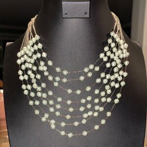 Mint Color Pearl Layered Necklace